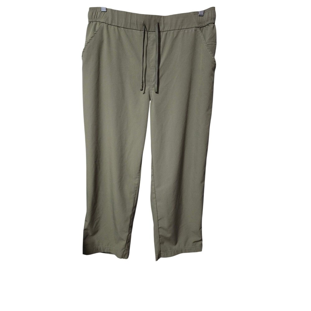 Eddie Bauer Women's Pull On Drawstring Capri Pants Green  Size XL